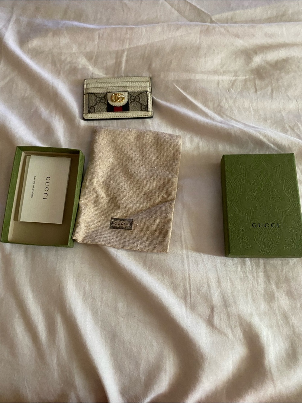 Gucci Beige GG Supreme Top-Handle Satchel with Red & Blue Web - Picture 3 of 4